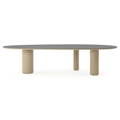 Amico tuintafel mango in beige aluminium en volkeramiek Basalt Black - L 320 x B 140 x H 73.5 cm