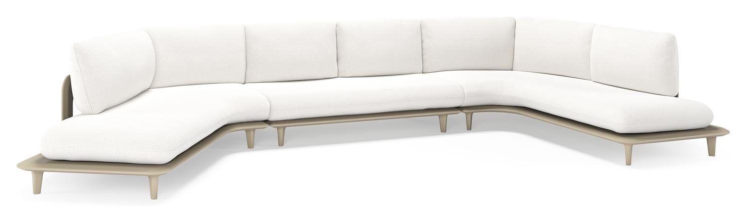 Bomero loungehoek in beige aluminium met soul optik all weather solica kussen