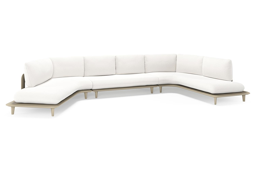 Boogvormige chaise longue rechts + 2-zit + chaise longue