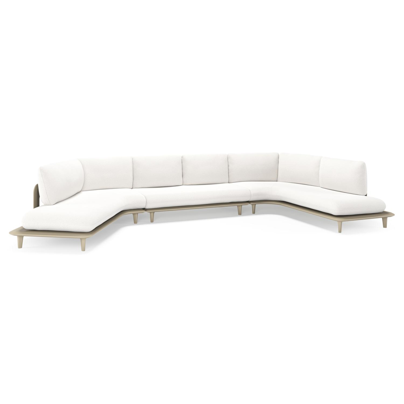 Bomero loungehoek in beige aluminium met soul optik all weather solica kussen