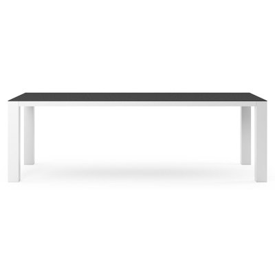 Nano tuintafel rechthoekig in wit aluminium en volkeramiek Nero Black - L 240 x B 100 x H 75 cm