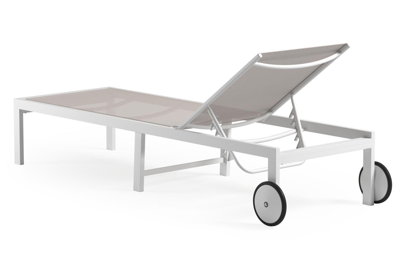 Set van 2 Siena ligbedden in wit aluminium