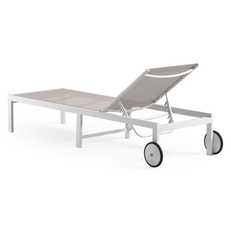 Set van 2 Alba ligbedden in wit aluminium