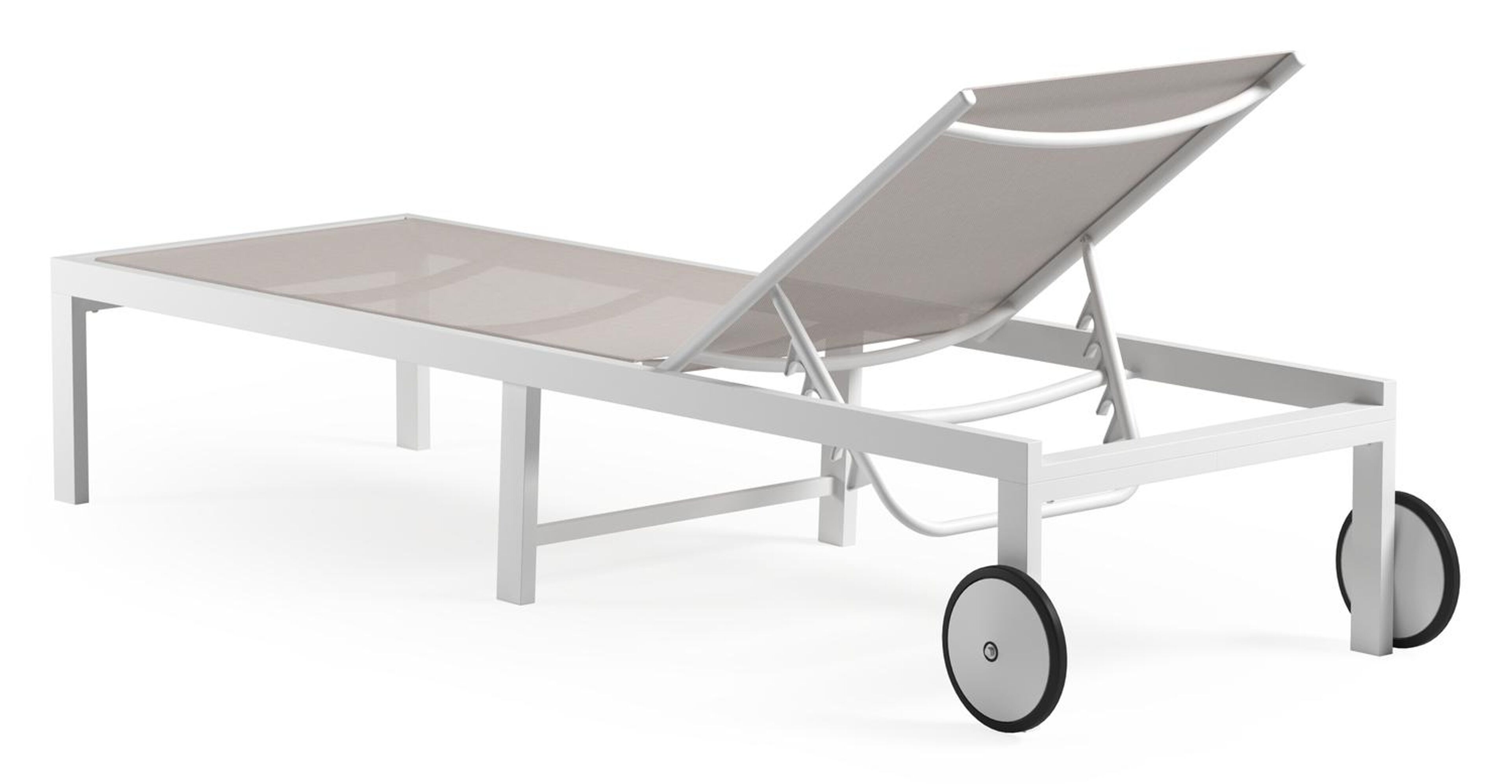 Alba verstelbaar ligbed in wit aluminium