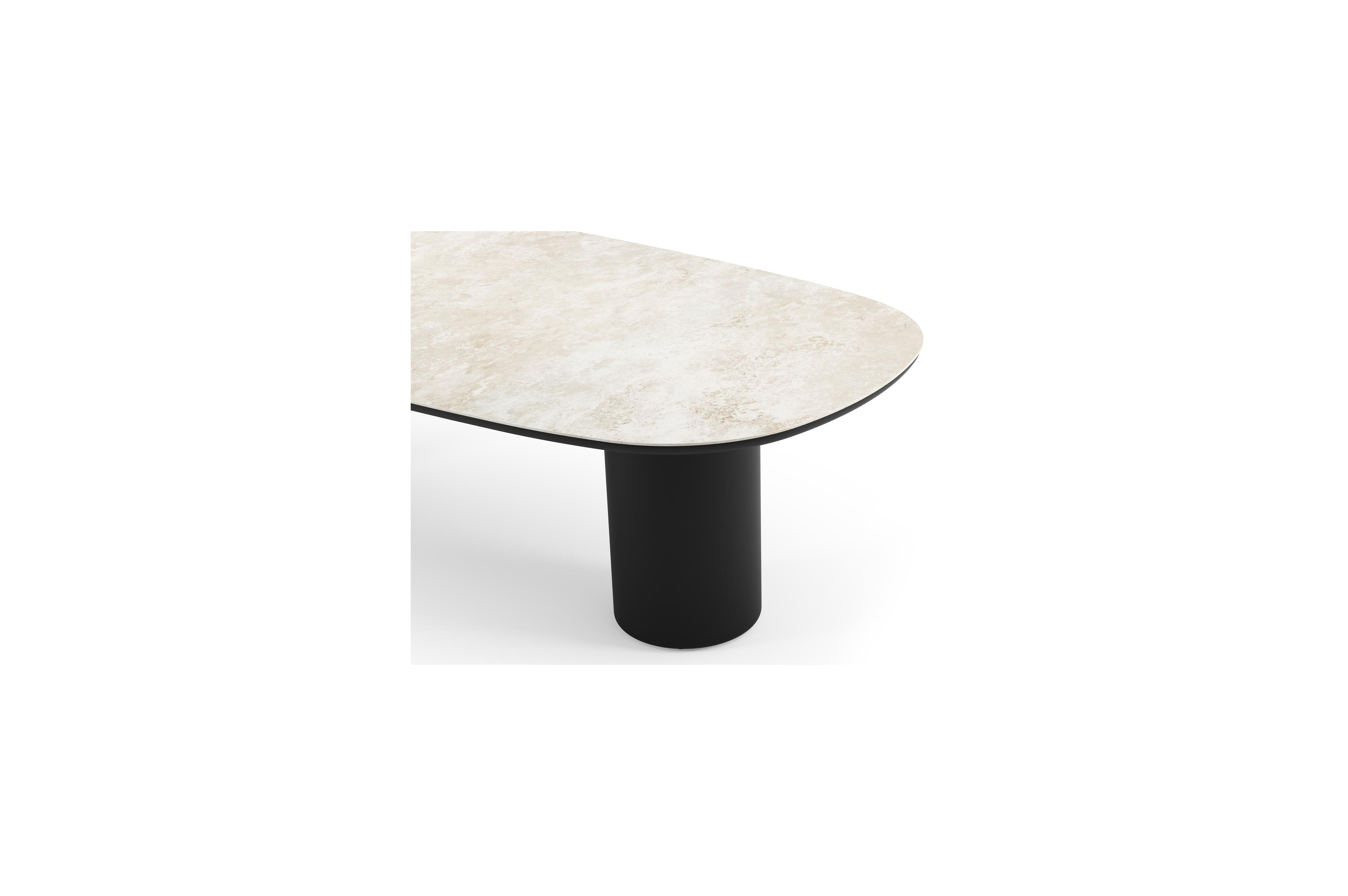 Amico tuintafel bombo in zwart aluminium en volkeramiek Rapolano - L 270 x B 125 x H 73.5 cm