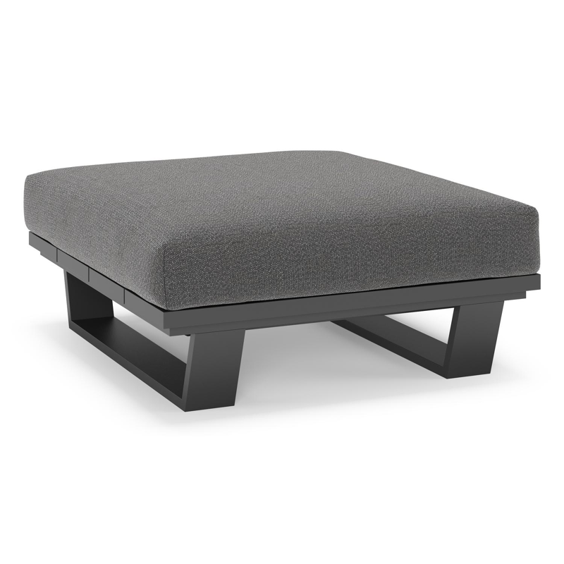 Pagino poef in zwart aluminium met savane tornado all weather sunbrella® luxe kussen