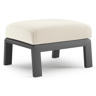 Cosenzo poef in zwart aluminium met althea off white all weather cosytica kussen