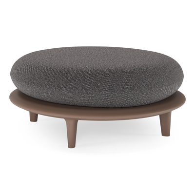 Bomero poef in taupe aluminium met firenze tunder all weather solica kussen