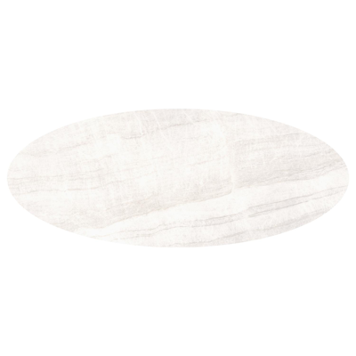 Amico tuintafel ovaal in wit aluminium en volkeramiek Taj Mahal - L 320 x B 130 x H 73.5 cm