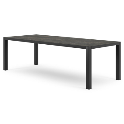Table de jardin Como en aluminium noir et céramique pleine black obsession - Lg 240 x Larg. 100 x H 75 cm