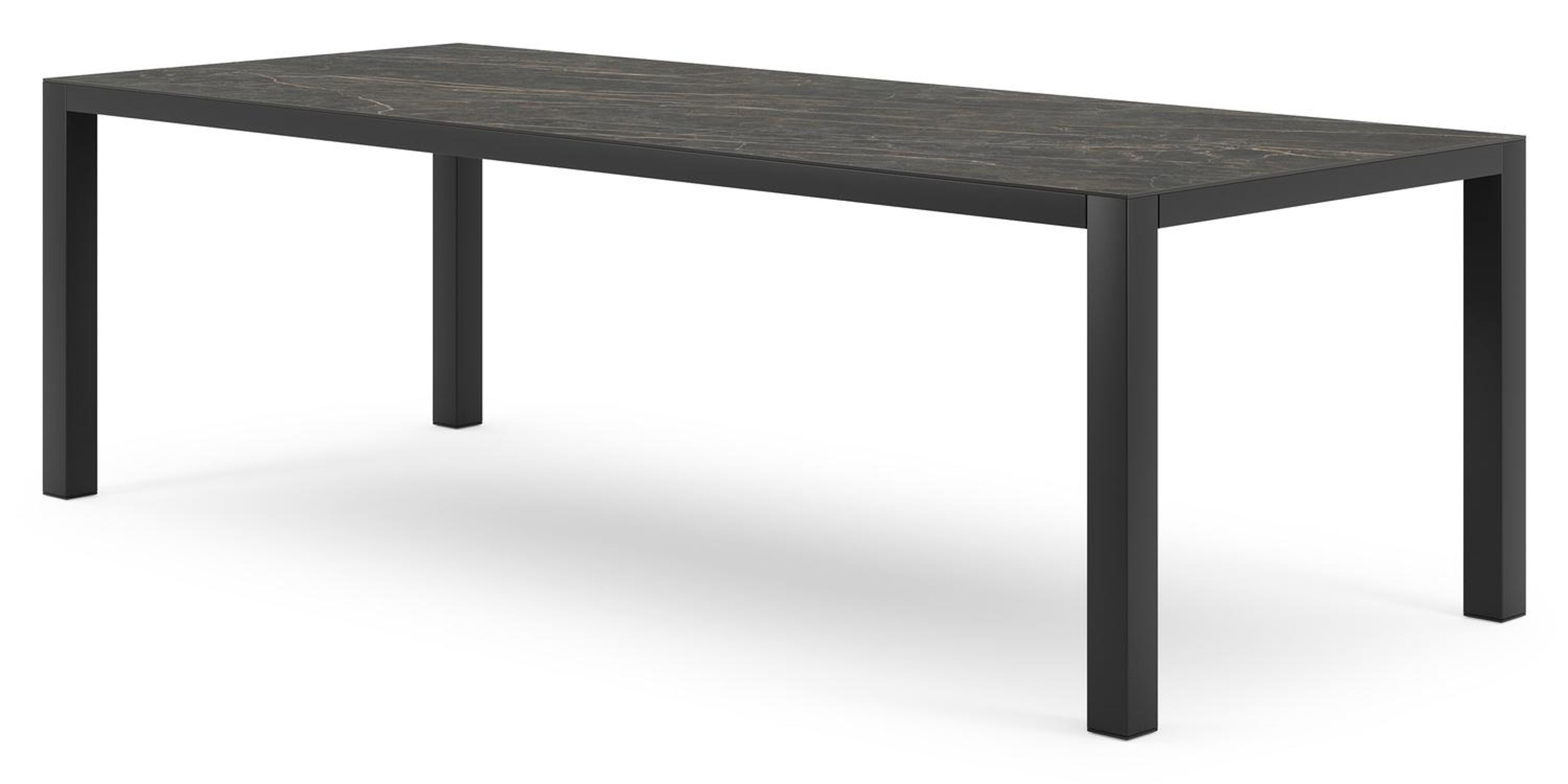 Table de jardin Como en aluminium noir et céramique pleine black obsession - Lg 240 x Larg. 100 x H 75 cm