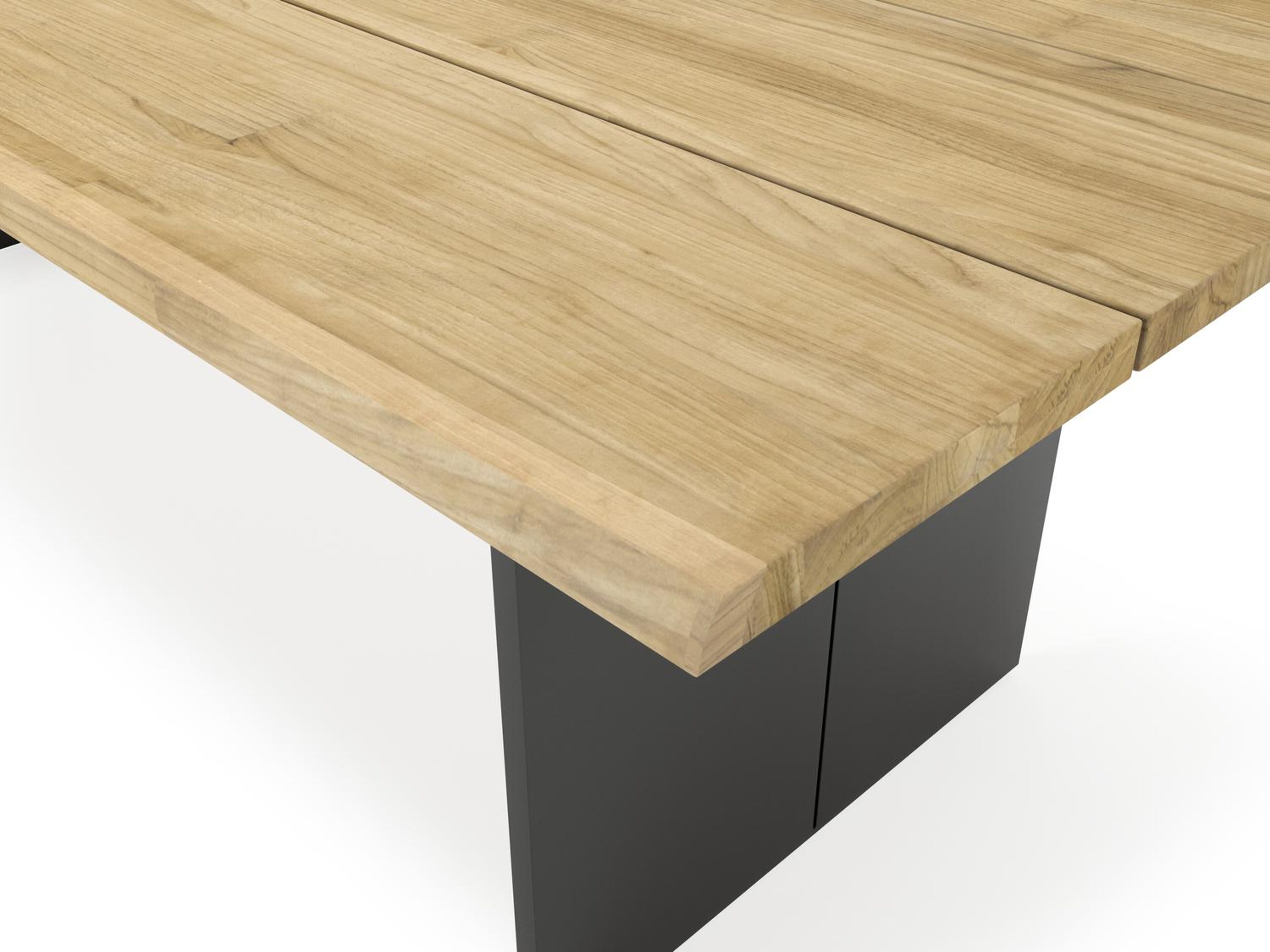 Portofino tuintafel in zwart aluminium en teak - L 240 x B 102 x H 74,5 cm