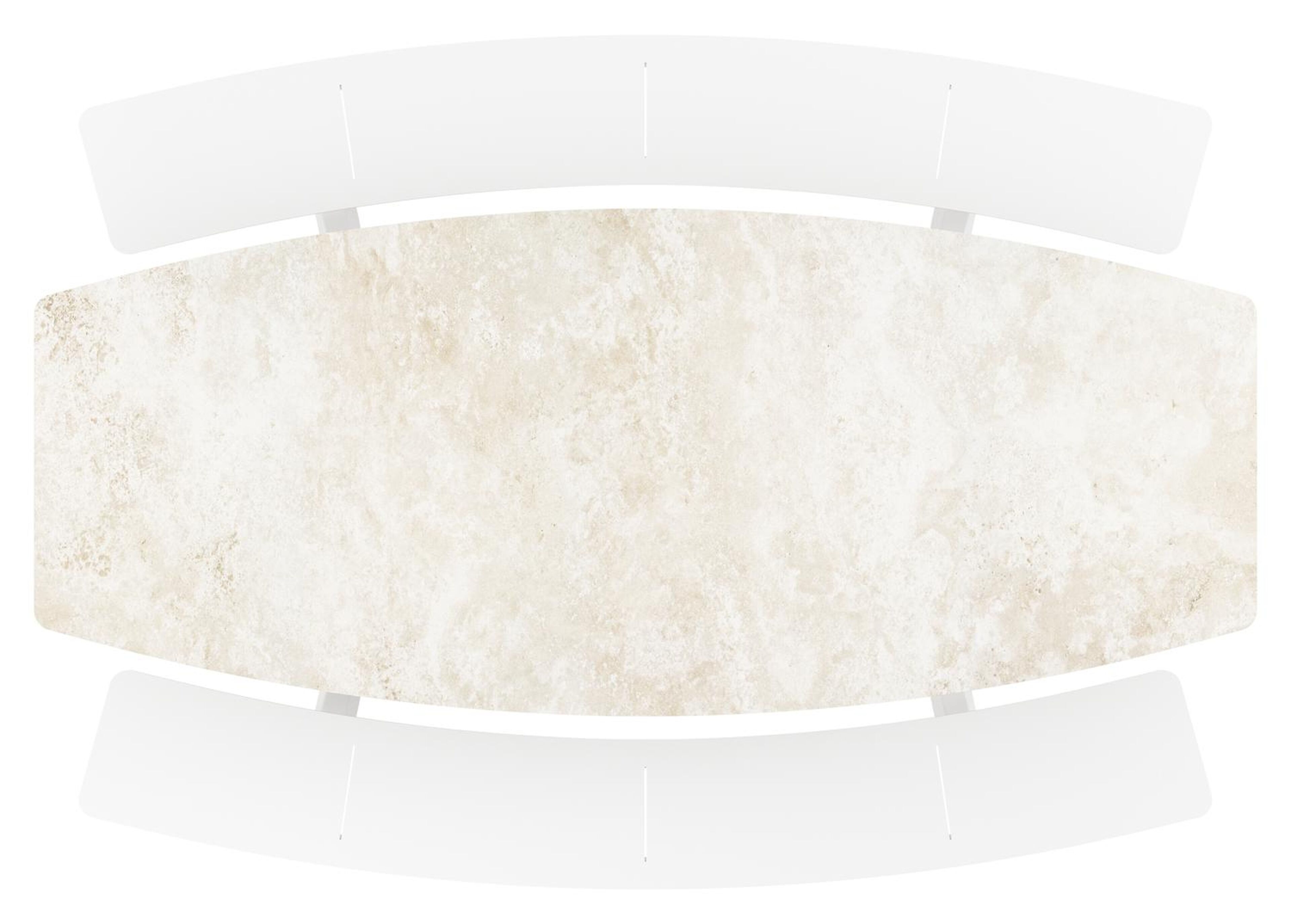 Forno picknicktafel bootvorm bootvorm in wit aluminium en volkeramiek Rapolano L 240 x B 181 cm