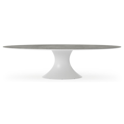 Fano tuintafel in wit aluminium en volkeramiek aspen grey - L 240 x B 135 x H 75 cm