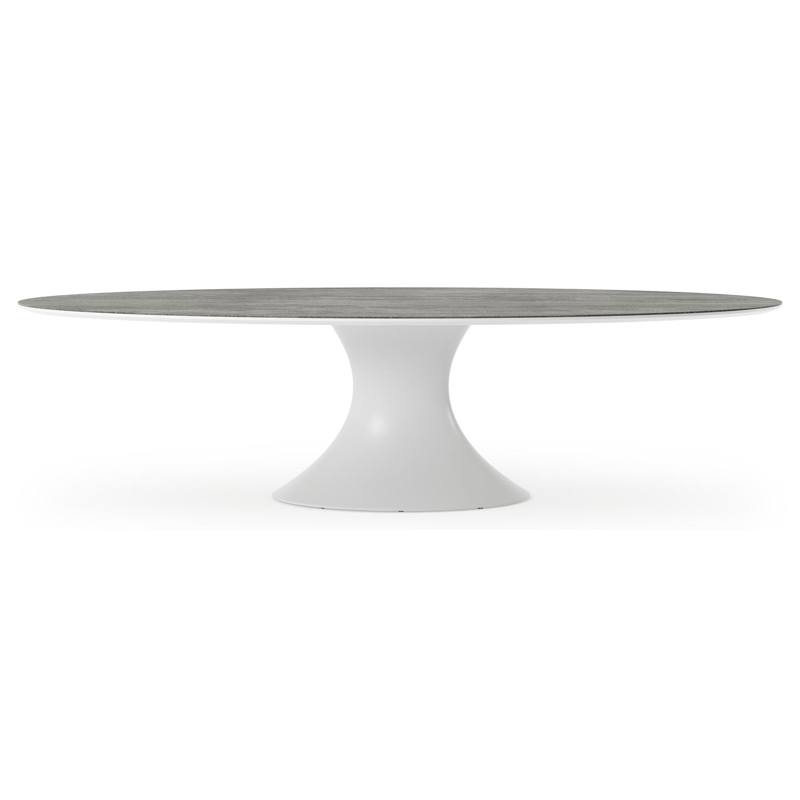 Fano tuintafel in wit aluminium en volkeramiek aspen grey - L 240 x B 135 x H 75 cm