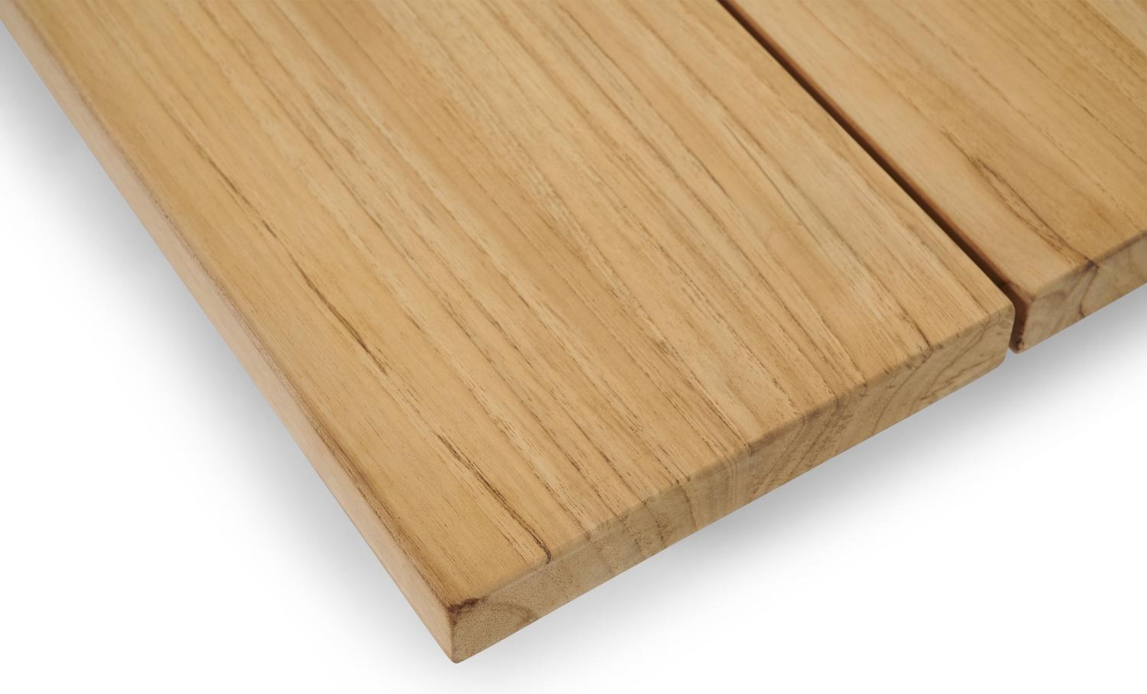 Table basse / pouf Pagino en aluminium noir et teck naturel - Lg 79,5 x larg. 79,5 x H 21 cm