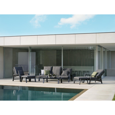 VENETO lounge POUF alu WHITE+AW SUNBRELLA PREMIUM