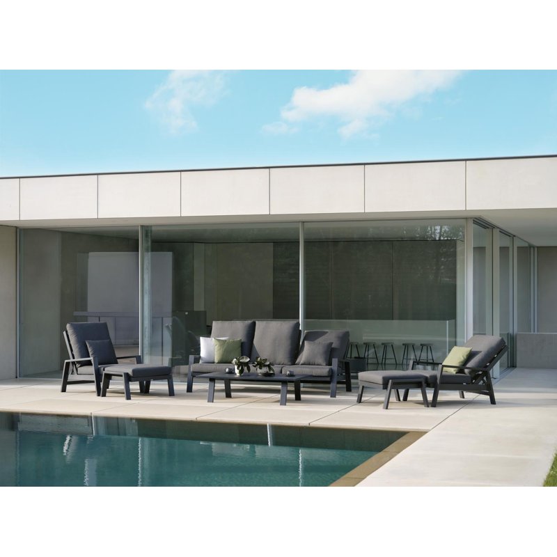 VENETO lounge POUF alu WHITE+AW SUNBRELLA PREMIUM