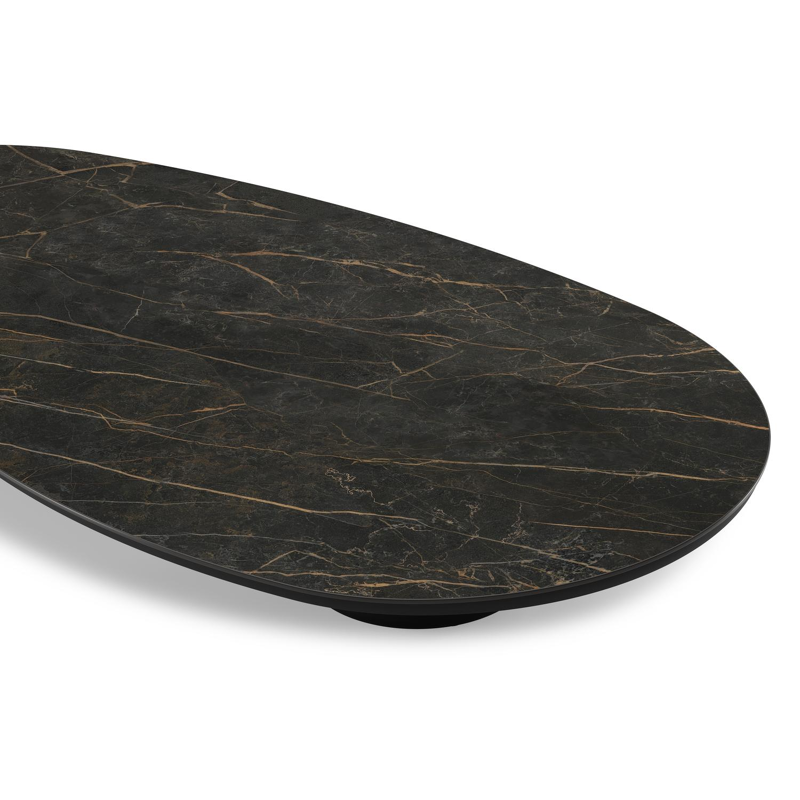 Amico loungetafel organisch in zwart aluminium en volkeramiek Black Obsession - L 170 x B 91 x H 25 cm