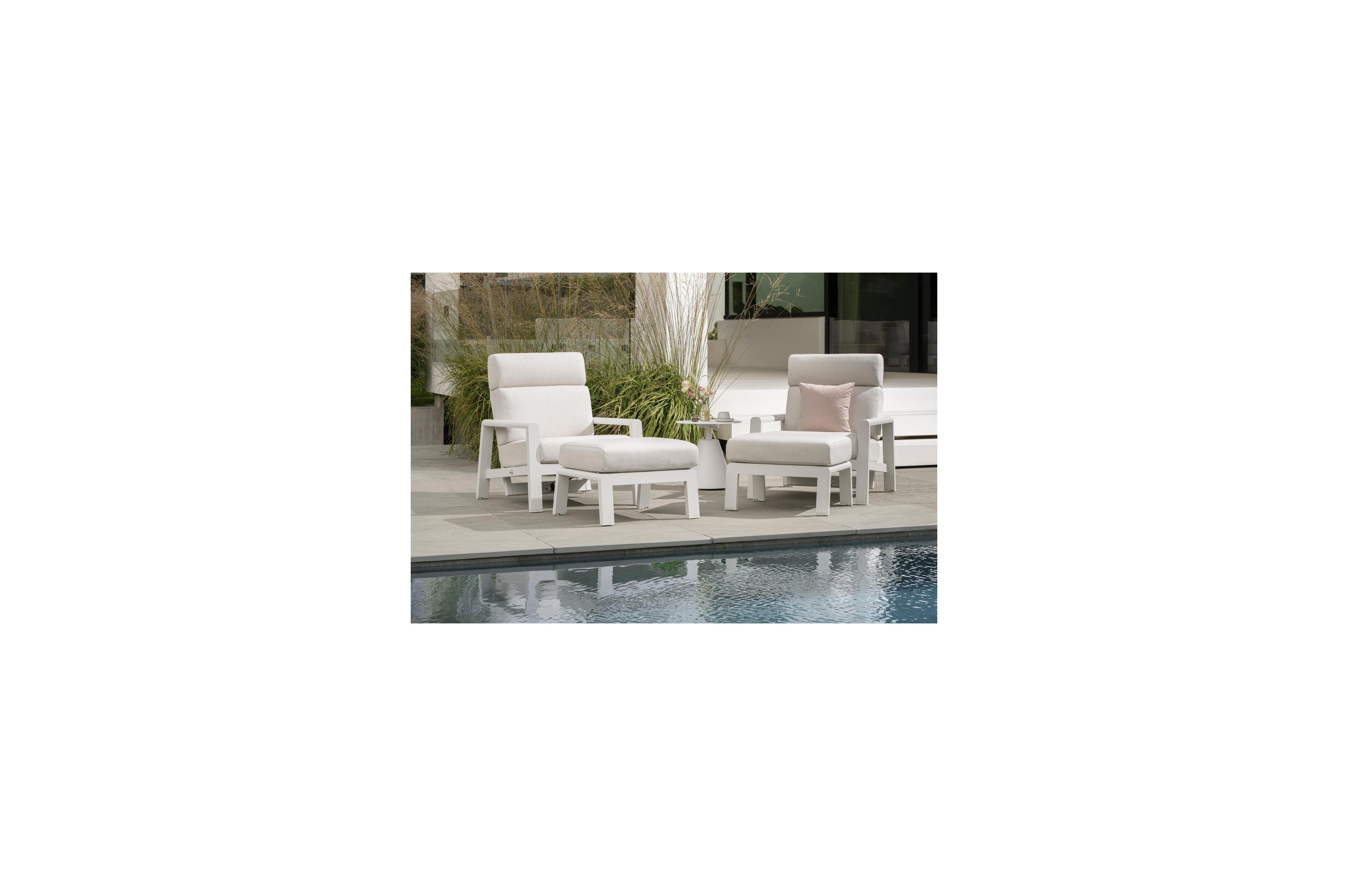 Table d'appoint Lucca en aluminium blanc - Dia. 50 x H 50 cm