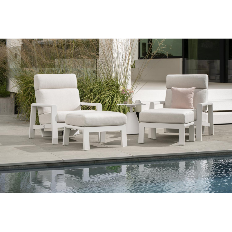 Lucca bijzettafel in wit aluminium - Dia. 50 x H 50 cm