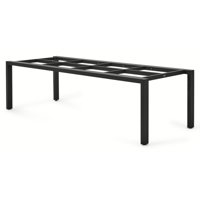 Trente tuinset in zwart aluminium en teak naturel tafelblad met 10 Artena tuinstoelen