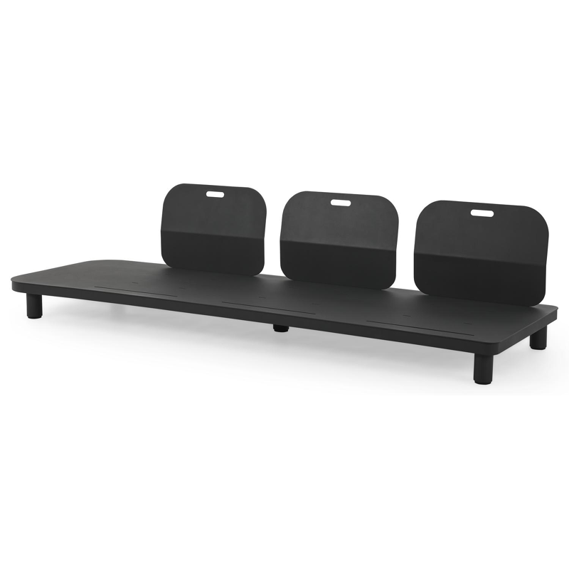 Donato loungehoek in zwart aluminium met chartres sooty all weather sunbrella® luxe kussens en loungetafel