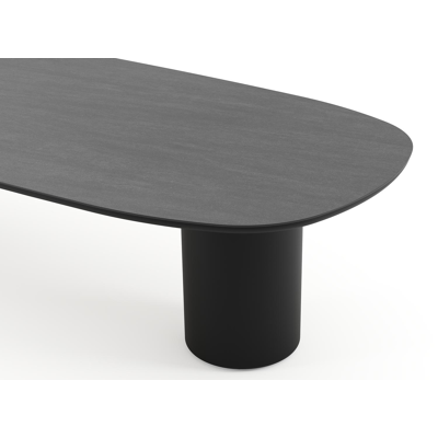 Amico tuintafel bombo in zwart aluminium en volkeramiek Basalt Black - L 320 x B 130 x H 73.5 cm