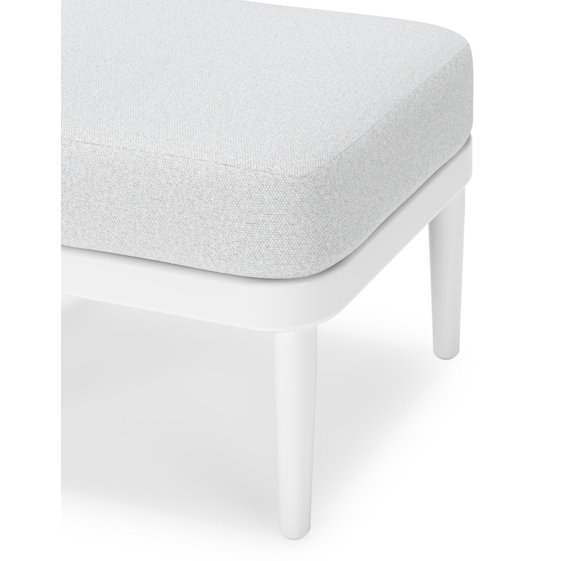 Pouf Orso en aluminium blanc et coussins en all weather solica Ego Birch