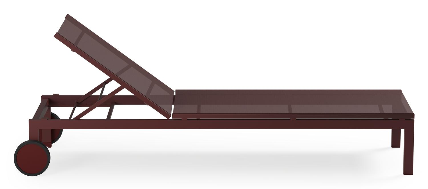 Set van 2 verstelbare Caravelle ligbedden in ruby aluminium