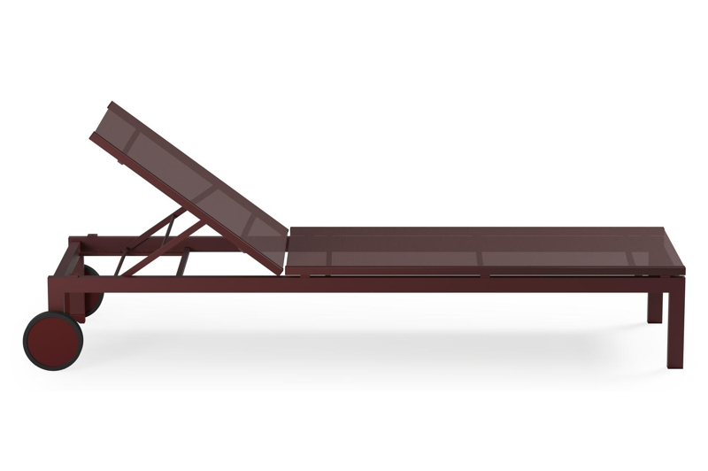 Caravelle verstelbaar ligbed in ruby aluminium