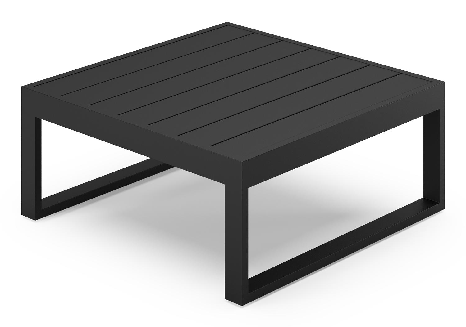 Table basse Caldela en aluminium noir - Lg. 70 x Lrg. 70 x Haut. 31 cm
