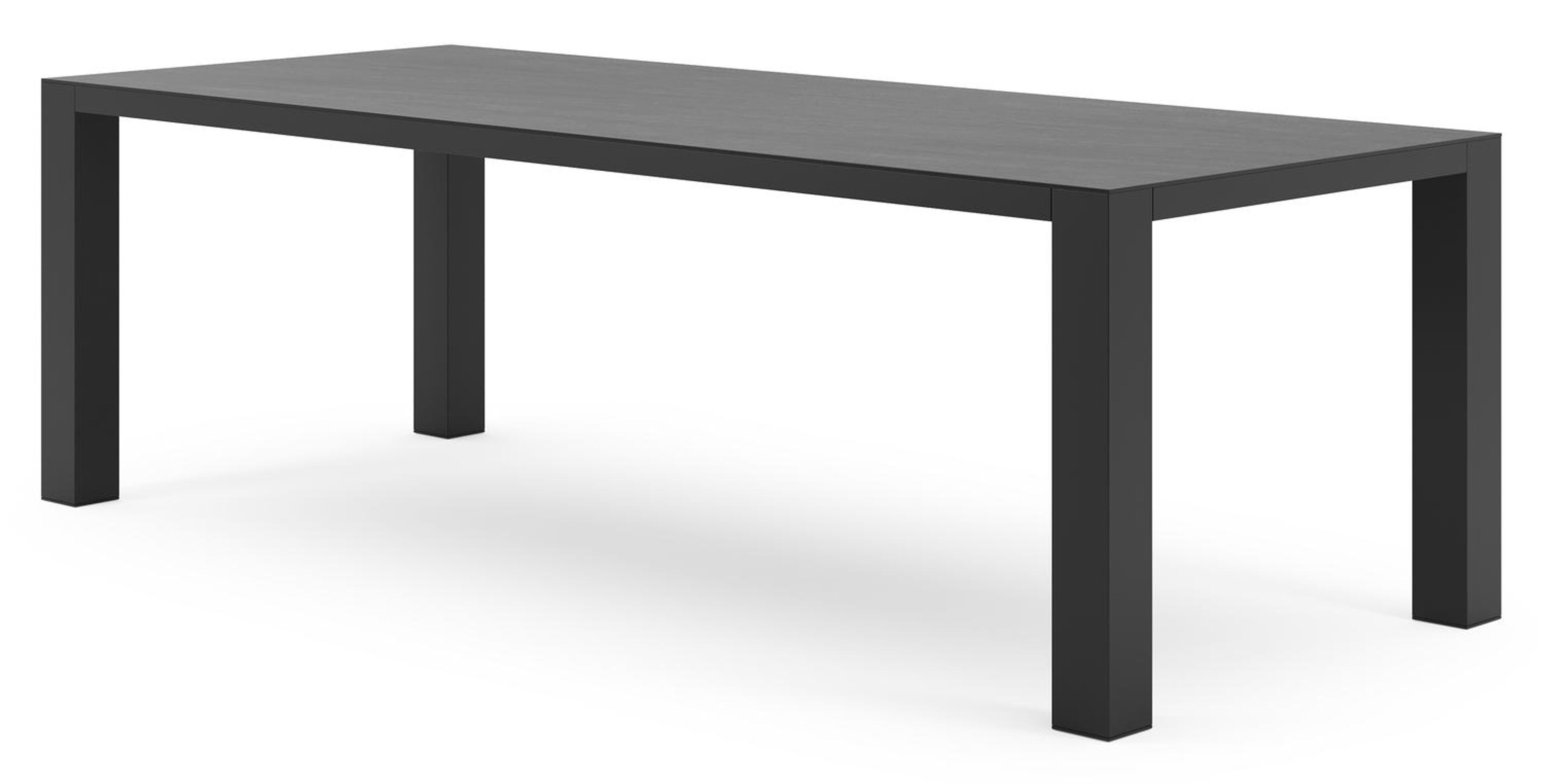 Nano tuintafel rechthoekig in zwart aluminium en volkeramiek basalt black - L 240 x B 100 x H 75 cm