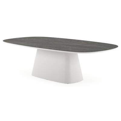 Amico tuintafel bombo xl in wit aluminium en volkeramiek Black Obsession - L 270 x B 148 x H 73.5 cm