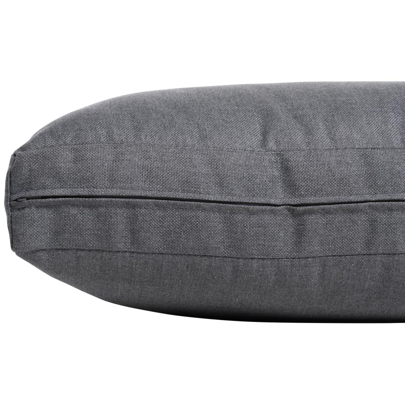 Fauteuil de jardin Caldela pièce intermédiaire en aluminium noir avec coussin en polyester gris