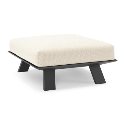Cesano poef in zwart aluminium met althea off white all weather Cosytica kussen