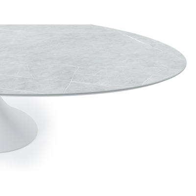 Fano tuintafel in wit aluminium en volkeramiek zaha stone - L 290 x B 148 x H 76 cm