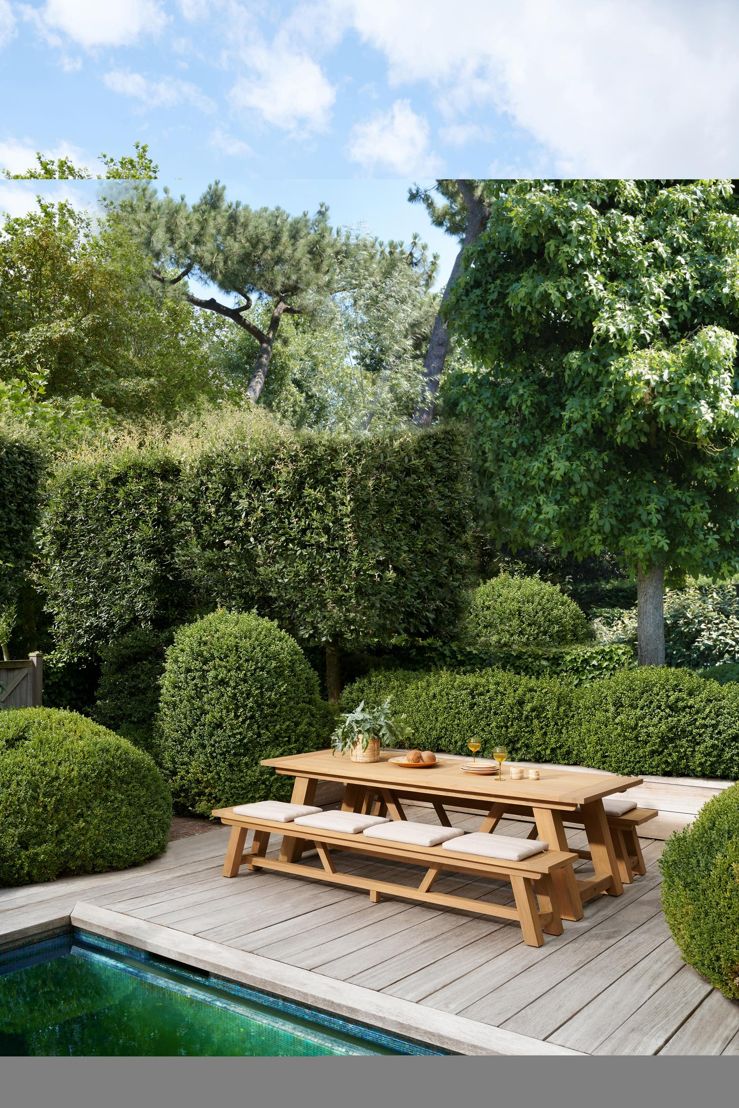 Borgo bank in teak voor 6 tot 8 personen - B 330 x D 40 x H 45 cm