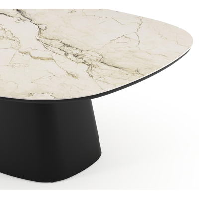 Amico tuintafel bombo xl in zwart aluminium en volkeramiek Colorado Dunes - L 210 x B 148 x H 73.5 cm