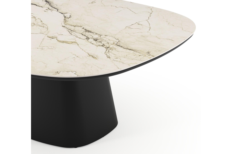 Amico tuintafel bombo xl in zwart aluminium en volkeramiek Colorado Dunes - L 210 x B 148 x H 73.5 cm