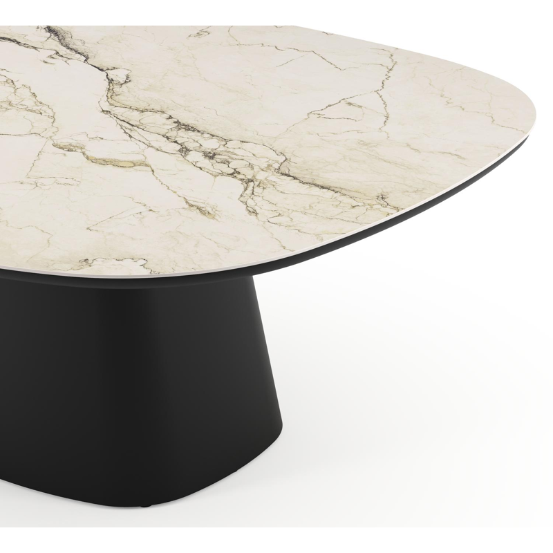 Amico tuintafel bombo xl in zwart aluminium en volkeramiek Colorado Dunes - L 210 x B 148 x H 73.5 cm