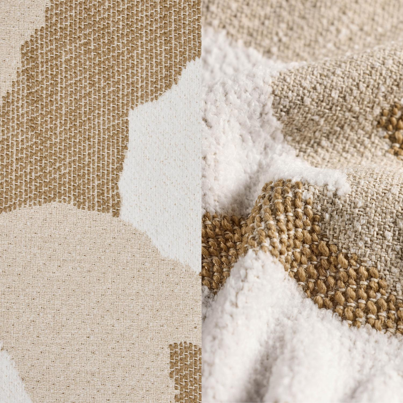 Masso poef in organic beige all weather cosytica - B 60 x D 60 x H 35 cm