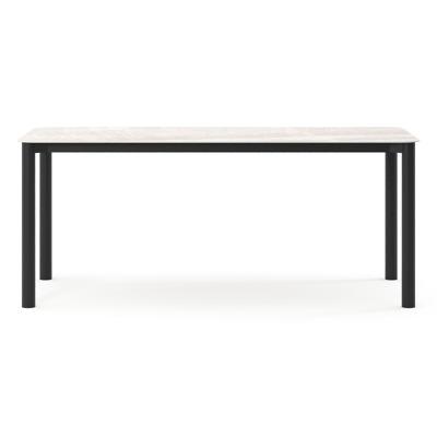 Orso tuintafel rechthoekig afgerond in zwart aluminium en volkeramiek Taj Mahal - L 200 x B 80 x H 74.5 cm