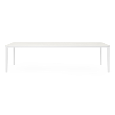 Urbino tuintafel rechthoekig afgerond in wit aluminium en volkeramiek calista - L 290 x B 110 x H 74 cm