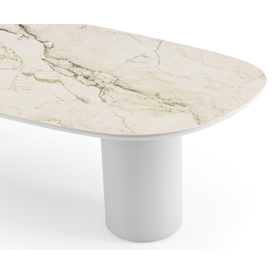 Amico tuintafel bombo in wit aluminium en volkeramiek Colorado Dunes - L 270 x B 125 x H 73.5 cm