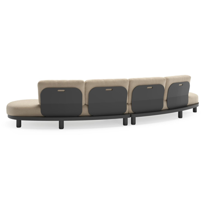 Donato loungebank in zwart aluminium met all weather cosytica Althea Chalk kussen