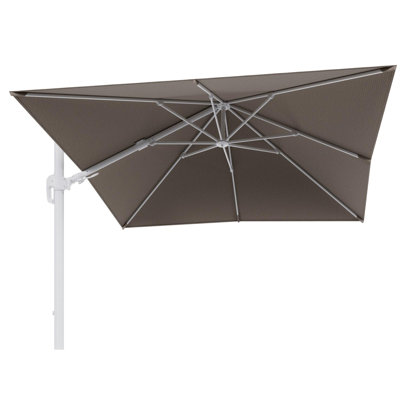 Rufina zweefparasol tiltfunctie in wit aluminium en parasoldoek in All Weather Solica Firenze Earth  - L1 300 x L2 300 cm (zonder voet) (zonder voet)