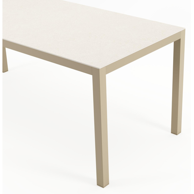 Feltro tuintafelframe rechthoekig in beige aluminium en volkeramiek beige - L 180 x B 80 x H 74 cm