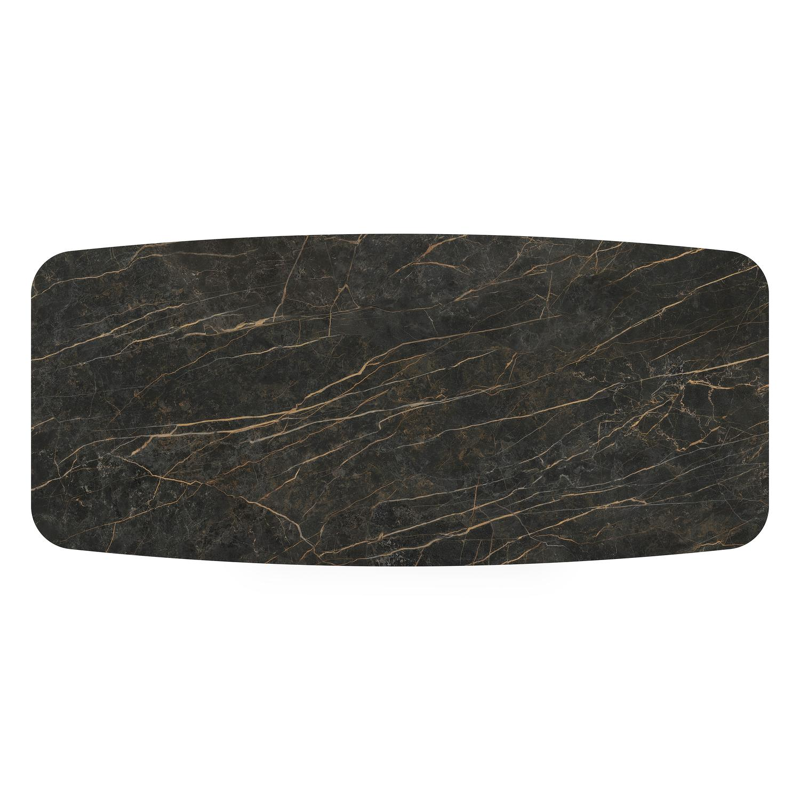 Donato tuintafel in zwart aluminium en volkeramiek black obsession - L 255 x B 115 x H 74 cm