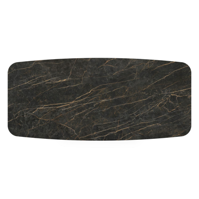 Table de jardin Donato en aluminium noir et céramique pleine black obsession - Lg 255 x Larg. 115 x H 74 cm